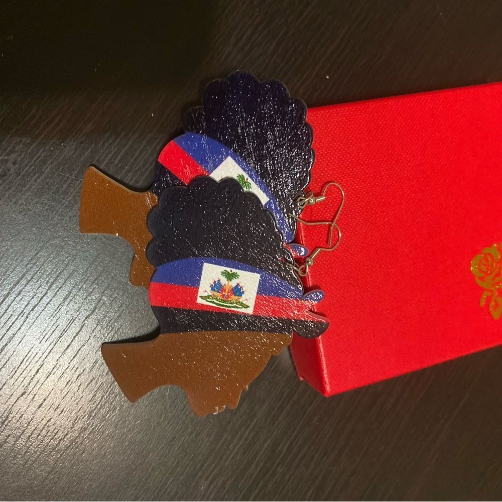 Haitian flag earrings​